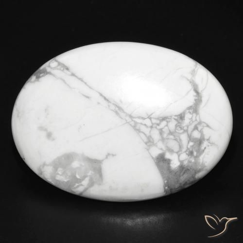 26.16ct طبيعي أبيض رمادى حجر الخرز, بيضوي, غير شفاف