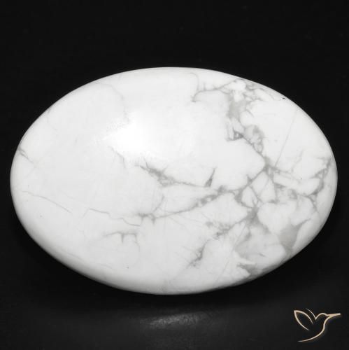 31.08ct طبيعي أبيض رمادى حجر الهاوليت, بيضوي, غير شفاف