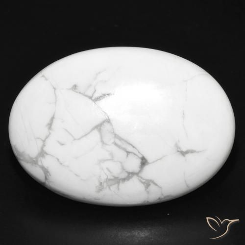 32.88ct طبيعي أبيض رمادى حجر الهاوليت, بيضوي, غير شفاف