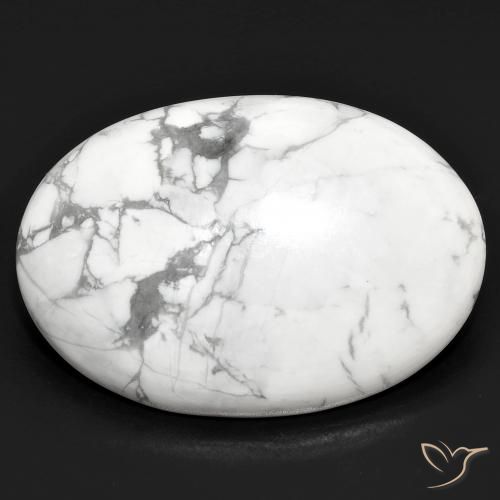25.08ct طبيعي أبيض رمادى حجر الخرز, بيضوي, غير شفاف