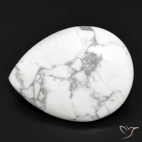 14.46ct طبيعي أبيض رمادى حجر الخرز, شكل الكمثرى, غير شفاف