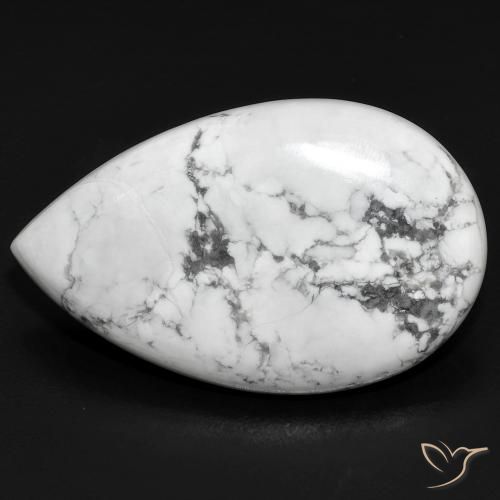 22.34ct طبيعي أبيض رمادى حجر الخرز, شكل الكمثرى, غير شفاف