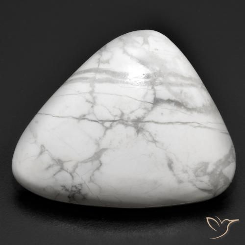 19.84ct طبيعي أبيض رمادى حجر الخرز, مثلثى, غير شفاف