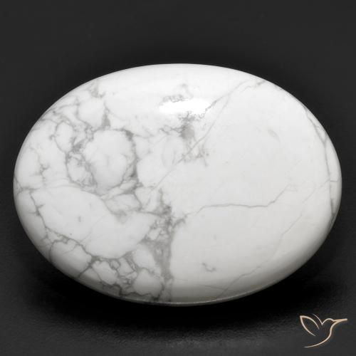 26.94ct طبيعي أبيض رمادى حجر الهاوليت, بيضوي, غير شفاف