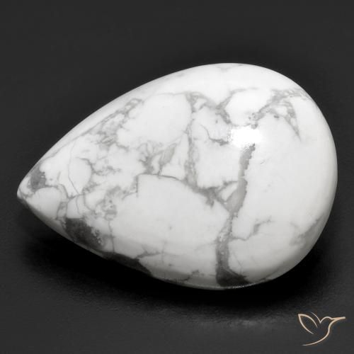 23.39ct طبيعي أبيض رمادى حجر الخرز, شكل الكمثرى, غير شفاف