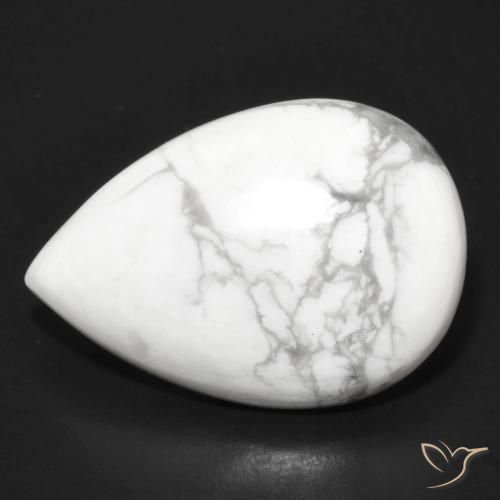 15.18ct طبيعي أبيض رمادى حجر الخرز, شكل الكمثرى, غير شفاف