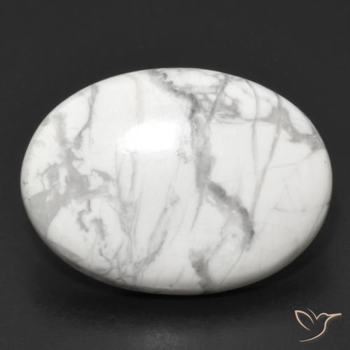 18.91ct طبيعي أبيض رمادى حجر الهاوليت, بيضوي, غير شفاف
