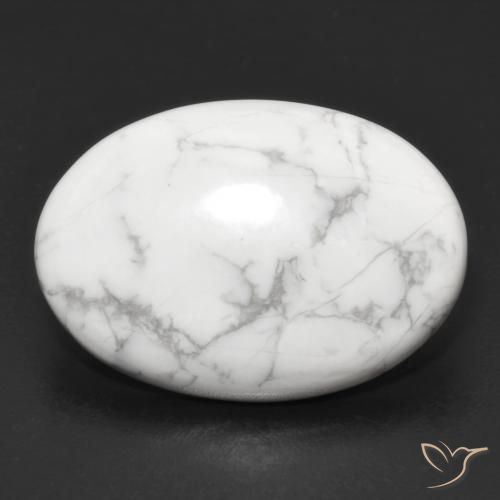 15.06ct طبيعي أبيض رمادى حجر الخرز, بيضوي, غير شفاف
