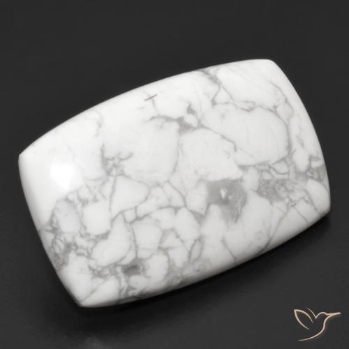 23.89ct طبيعي أبيض رمادى حجر الخرز, وسادة, غير شفاف
