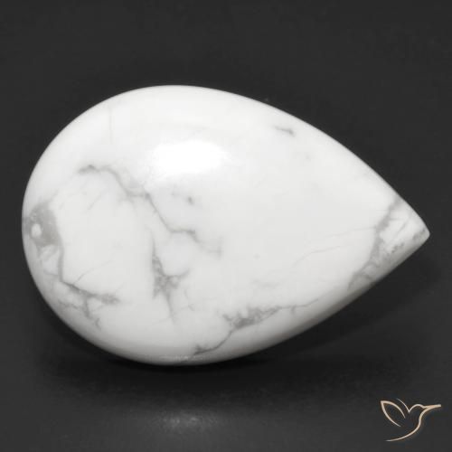 23.64ct طبيعي أبيض رمادى حجر الهاوليت, شكل الكمثرى, غير شفاف