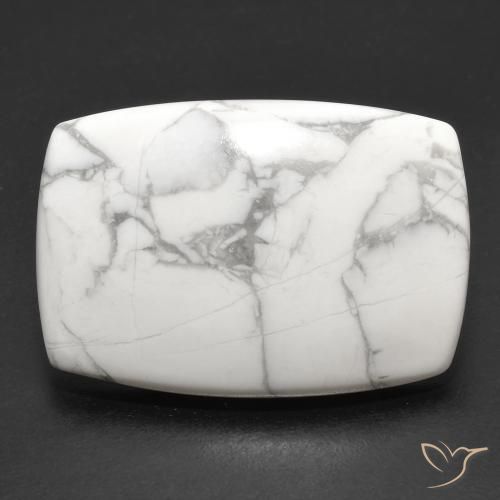 21.38ct طبيعي أبيض رمادى حجر الخرز, وسادة, غير شفاف