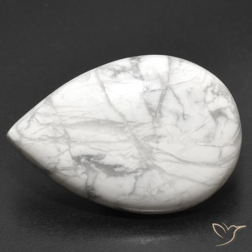 19.22ct طبيعي أبيض رمادى حجر الخرز, شكل الكمثرى, غير شفاف