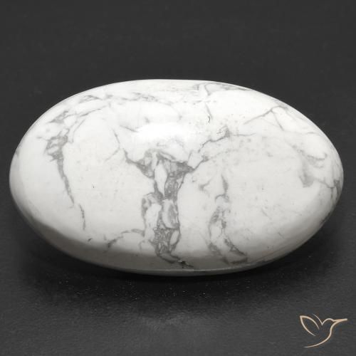 22.94ct طبيعي أبيض رمادى حجر الهاوليت, بيضوي, غير شفاف