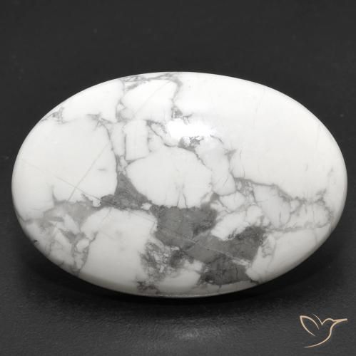 26.30ct طبيعي أبيض رمادى حجر الهاوليت, بيضوي, غير شفاف