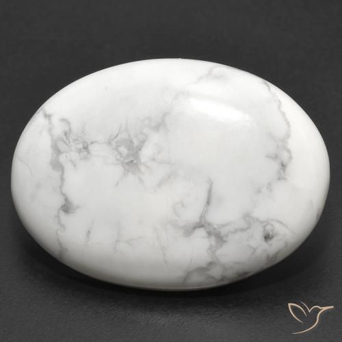 23.87ct طبيعي أبيض رمادى حجر الهاوليت, بيضوي, غير شفاف