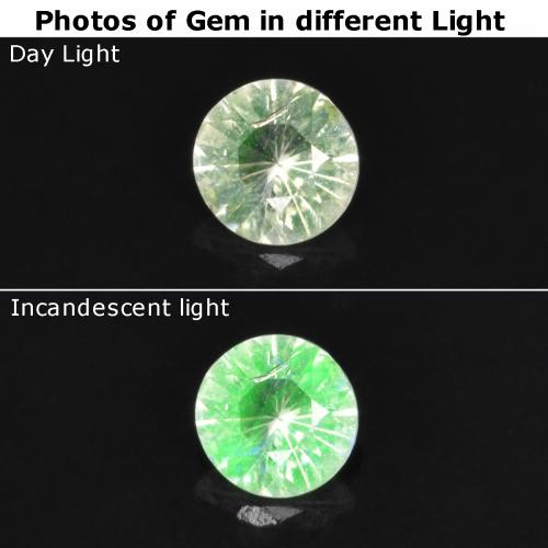 هيالايت أوبال اخضر فاتح طبيعي، قصة دائرى، 0.09 قيراط، شفاف