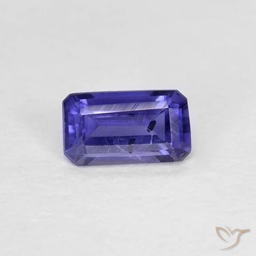 0.26ct طبيعي ازرق غامق إيوليت, قص الزمرد, قليلا جدا