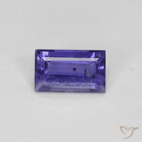 0.26ct طبيعي أرجوانى مزرق داكن إيوليت, باجيت, VS-SI
