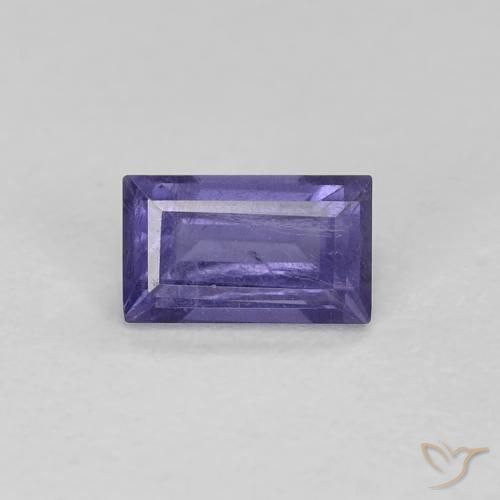 0.32ct طبيعي أرجوانى مزرق داكن إيوليت, باجيت, VS-SI