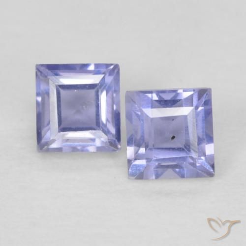 0.20ctw طبيعي أزرق فضى إيوليت, مربع, قليلا جدا, Photo A