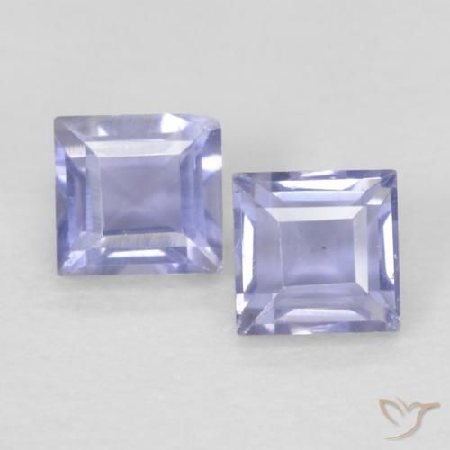 0.18ctw طبيعي Medium Light-Violet إيوليت, مربع, قليلا جدا