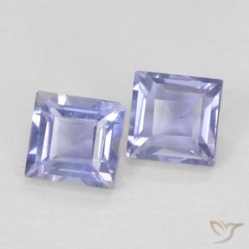 أحجار اليوليت Medium Light-Violet طبيعية، مربع، قليلا جدا، وزنها 0.18 قيراط