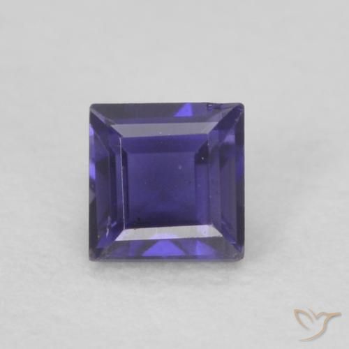 0.14ct طبيعي أرجوانى غامق إيوليت, مربع, VVS