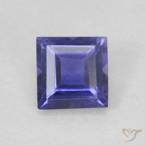 0.12ct طبيعي أرجوانى مزرق داكن إيوليت, مربع, VVS
