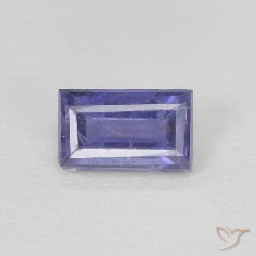 0.28ct طبيعي أرجوانى مزرق داكن إيوليت, باجيت, VS-SI
