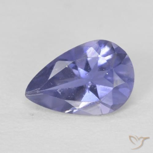 0.33ct طبيعي أزرق فضى إيوليت, شكل الكمثرى, قليلا جدا