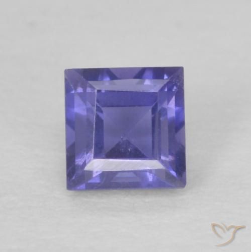 0.15ct طبيعي ازرق غامق إيوليت, مربع, قليلا جدا