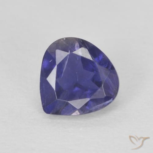 0.37ct طبيعي ازرق غامق إيوليت, شكل الكمثرى, قليلا جدا