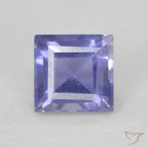 0.14ct طبيعي أزرق فضى إيوليت, مربع, قليلا جدا