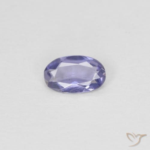0.13ct طبيعي أرجوانى مزرق داكن إيوليت, بيضوي, قليلا جدا