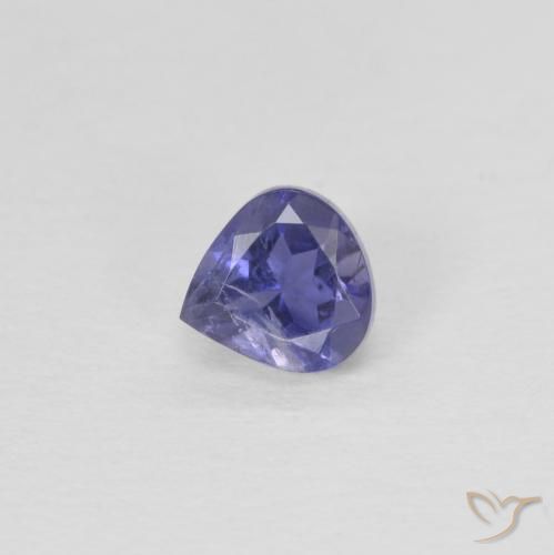 0.27ct طبيعي أرجوانى مزرق داكن إيوليت, شكل الكمثرى, قليلا جدا
