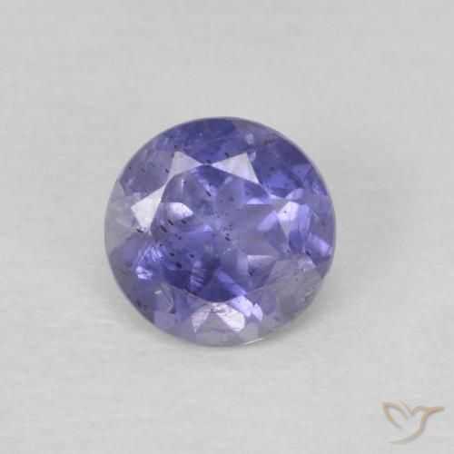 0.25ct طبيعي أرجوانى مزرق داكن إيوليت, دائري, قليلا جدا