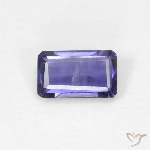 0.21ct طبيعي أزرق فضى إيوليت, قص الزمرد, VVS-VS