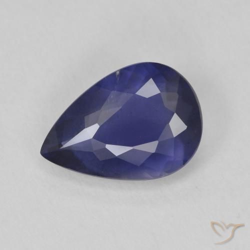 1.81ct طبيعي ازرق غامق إيوليت, شكل الكمثرى, قليلا جدا