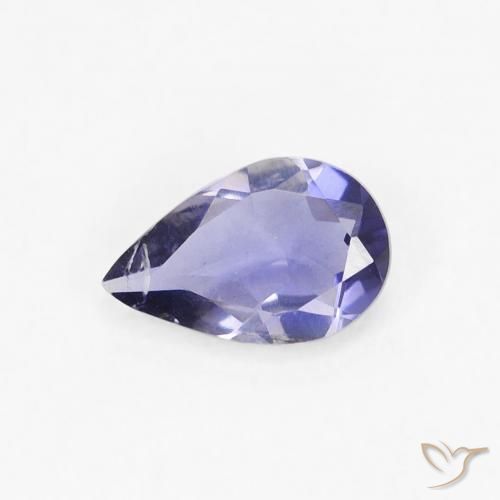 0.27ct طبيعي أزرق بنفسجى كثيف إيوليت, شكل الكمثرى, قليلا جدا