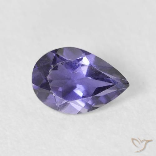 0.35ct طبيعي بنفسجى باذنجانى إيوليت, شكل الكمثرى, قليلا جدا