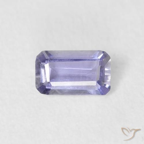 0.18ct طبيعي Medium Light-Violet إيوليت, قص الزمرد, VS-SI