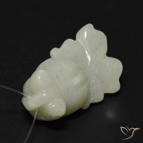 21.36ct طبيعي أخضر دافئ يشم, فانسى, نصف شفاف