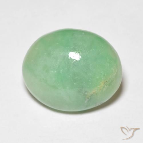 4.81ct طبيعي اخضر فاتح يشم, بيضوي, غير شفاف