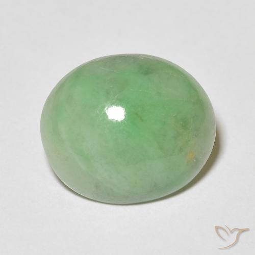 4.34ct طبيعي أخضر أصفر يشم, بيضوي, غير شفاف