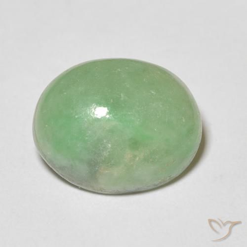 4.38ct طبيعي أخضر متوسط يشم, بيضوي, غير شفاف