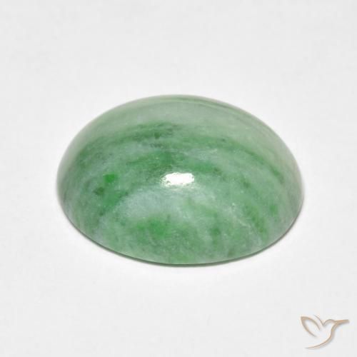 يشم Medium Light Green طبيعي، بيضوي، 5.18 قيراط، غير شفاف