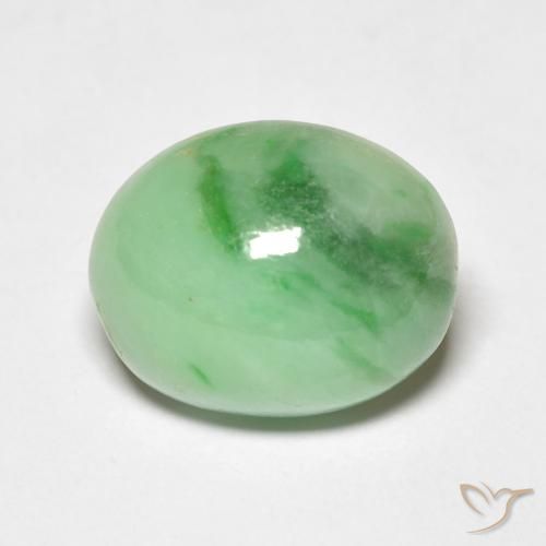 4.86ct طبيعي اخضر فاتح يشم, بيضوي, غير شفاف