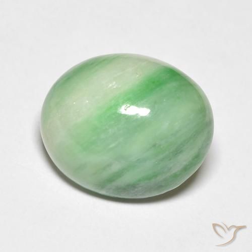 4.50ct طبيعي أخضر مصفر يشم, بيضوي, غير شفاف