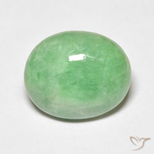 4.68ct طبيعي أخضر مصفر يشم, بيضوي, غير شفاف