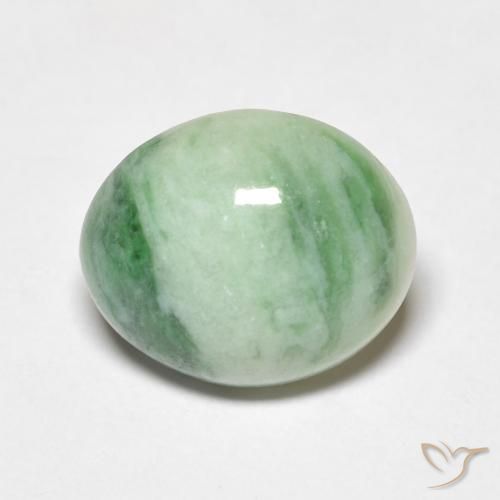 4.10ct طبيعي أخضر متوسط يشم, بيضوي, غير شفاف